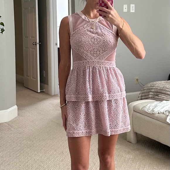 BCBG Joselyn Tiered Lace Mini Dress - Picture 2 of 8